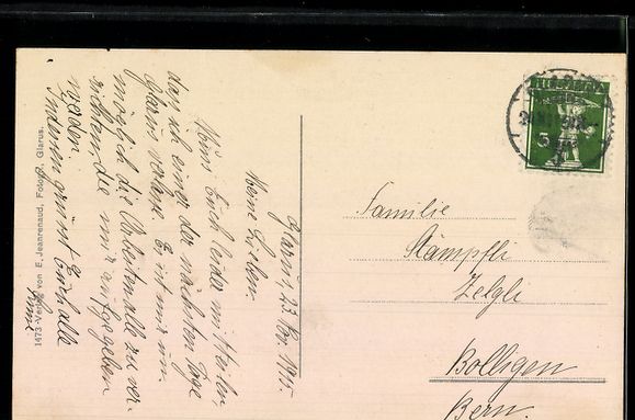 Cartoline postali: AK Glarus, Teilansicht im Schnee – Usato da Berlin venduto da bartko-reher 1