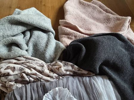 bouclé schal wollmix, foulard gemustert