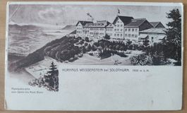 Kurhaus Weissenstein um 1910 mit Balkenstempel