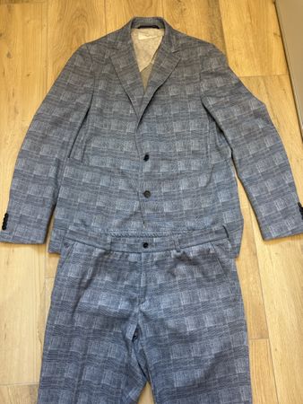 Carl Gross Anzug, Grösse 52, blau kariert, neuwertig