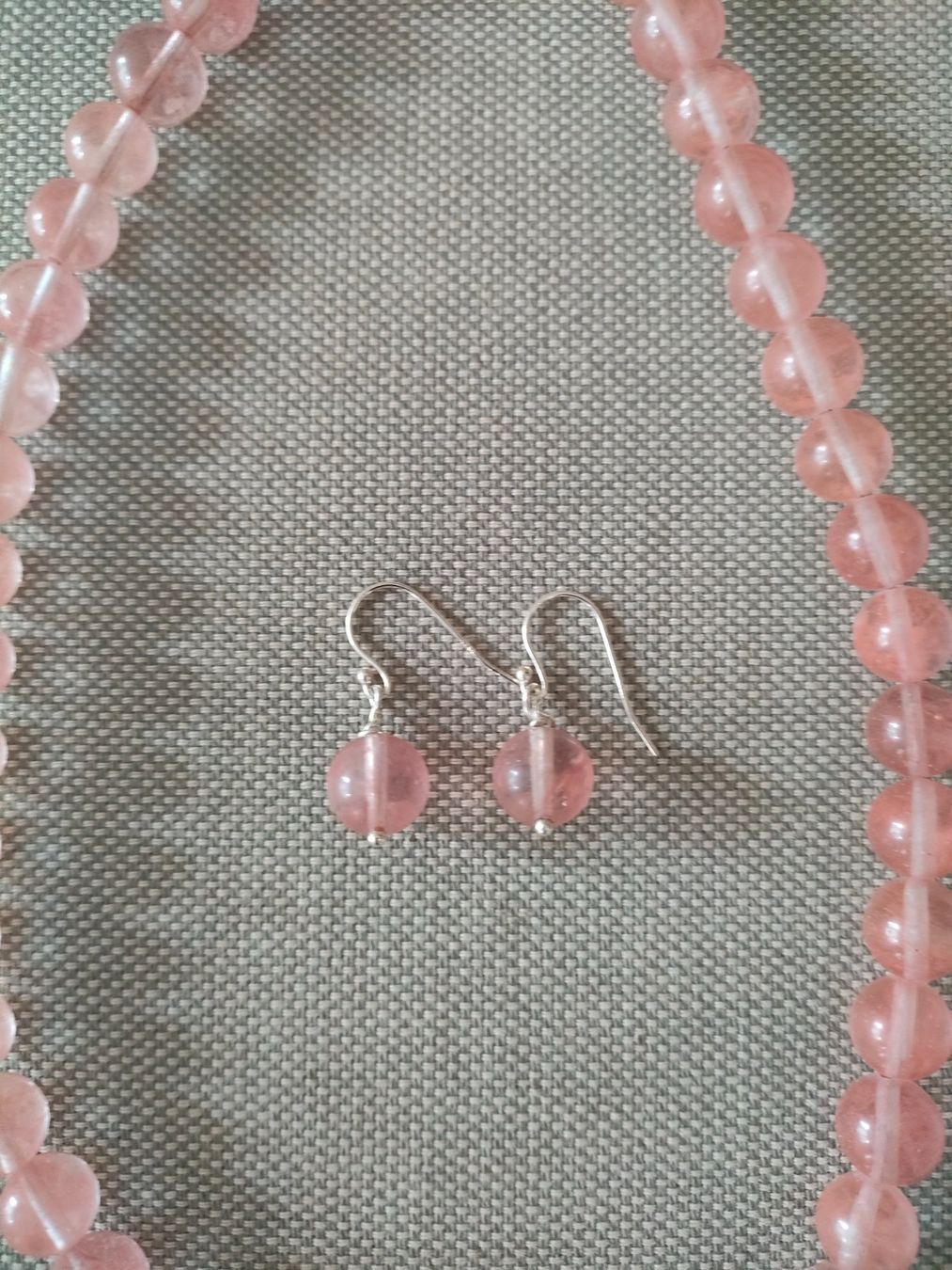 Catenine: Erdbeerquarz Kette mit Ohrhänger – Nuovo e nell'imballaggio originale da Bern venduto da Lidia.5 2