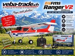 Mit 6-Kanal Fernsteuerung: FMS Ranger V2, rot, 122cm Spw.
