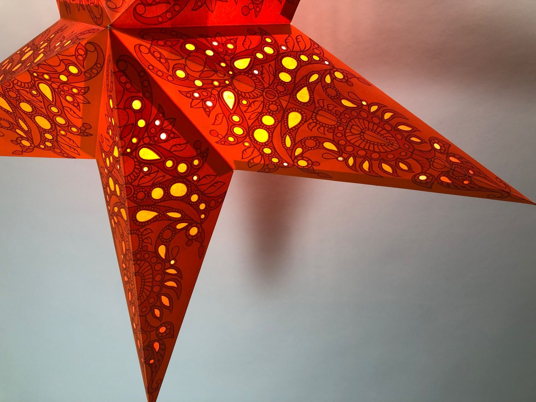 Lichterketten & Leisten: Leuchtstern - mono orange - 60cm / mit Kabel + LED – Neu und originalverpackt aus Bergdietikon von Garak