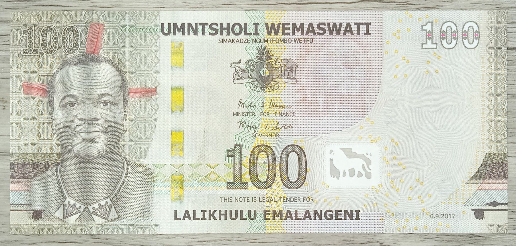 Banknoten: Suazilândia 100 emalengeni UNC AA Low Number – Neu (gemäss Beschreibung) aus Cousset von Patricio77