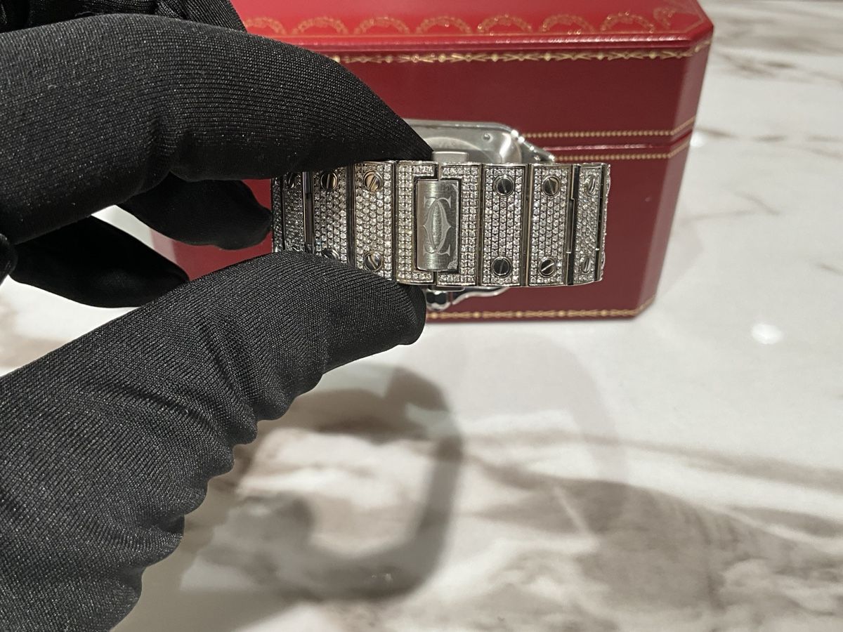 Cartier Orologi: Cartier Santos Iced Out – Nuovo (secondo la descrizione) da Schaffhausen venduto da glamour-shop 5