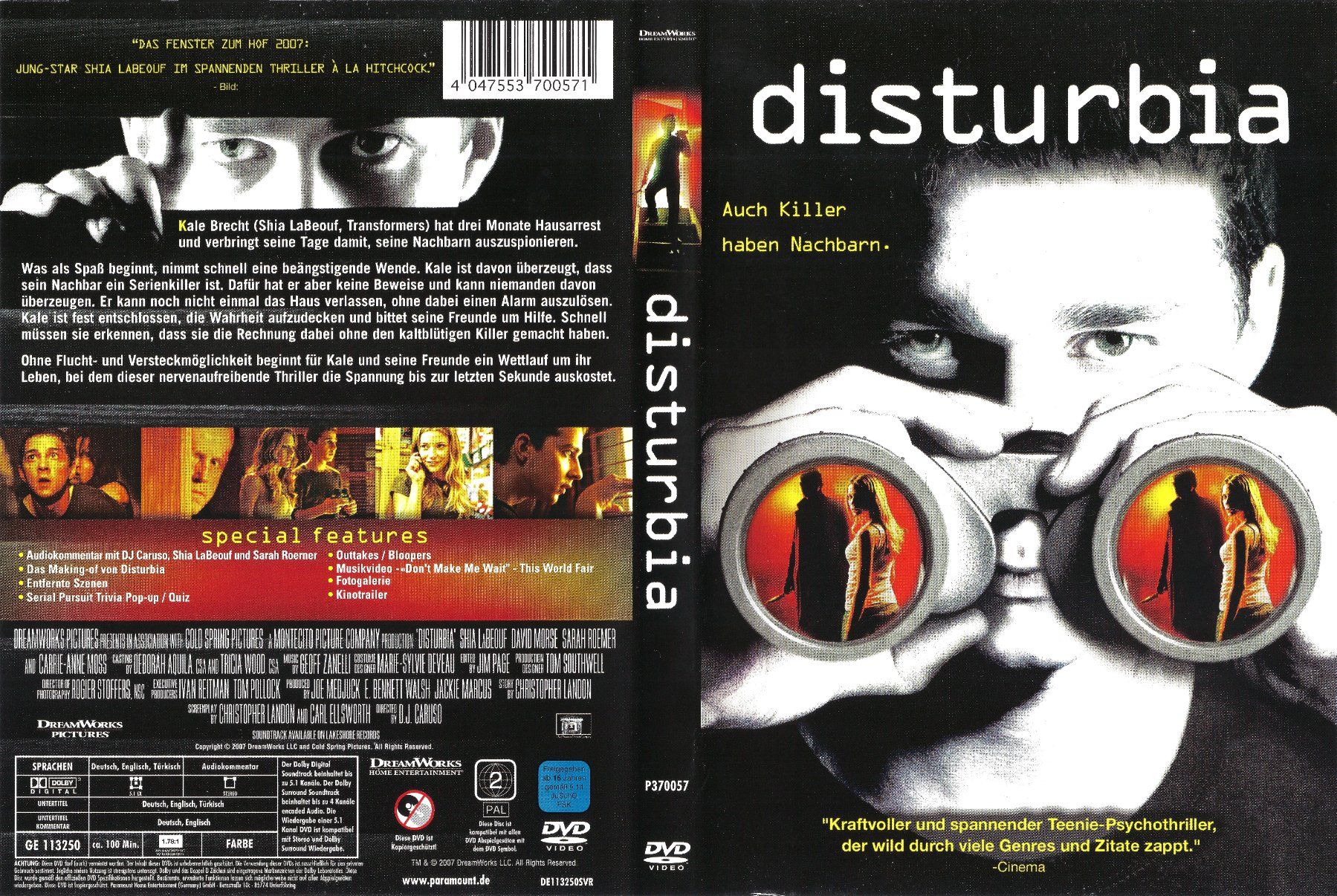Tutti i DVDs: Disturbia – Usato da Zürich venduto da Cineasten