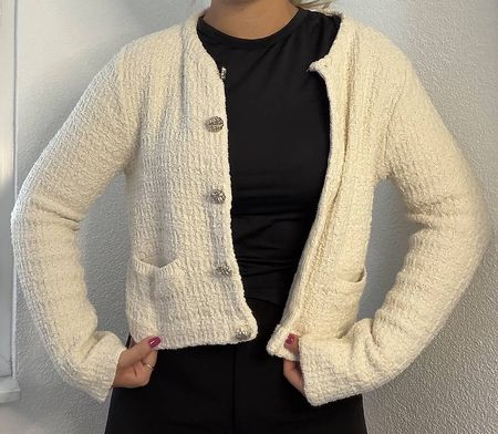 Cremefarbener Cardigan Grösse M