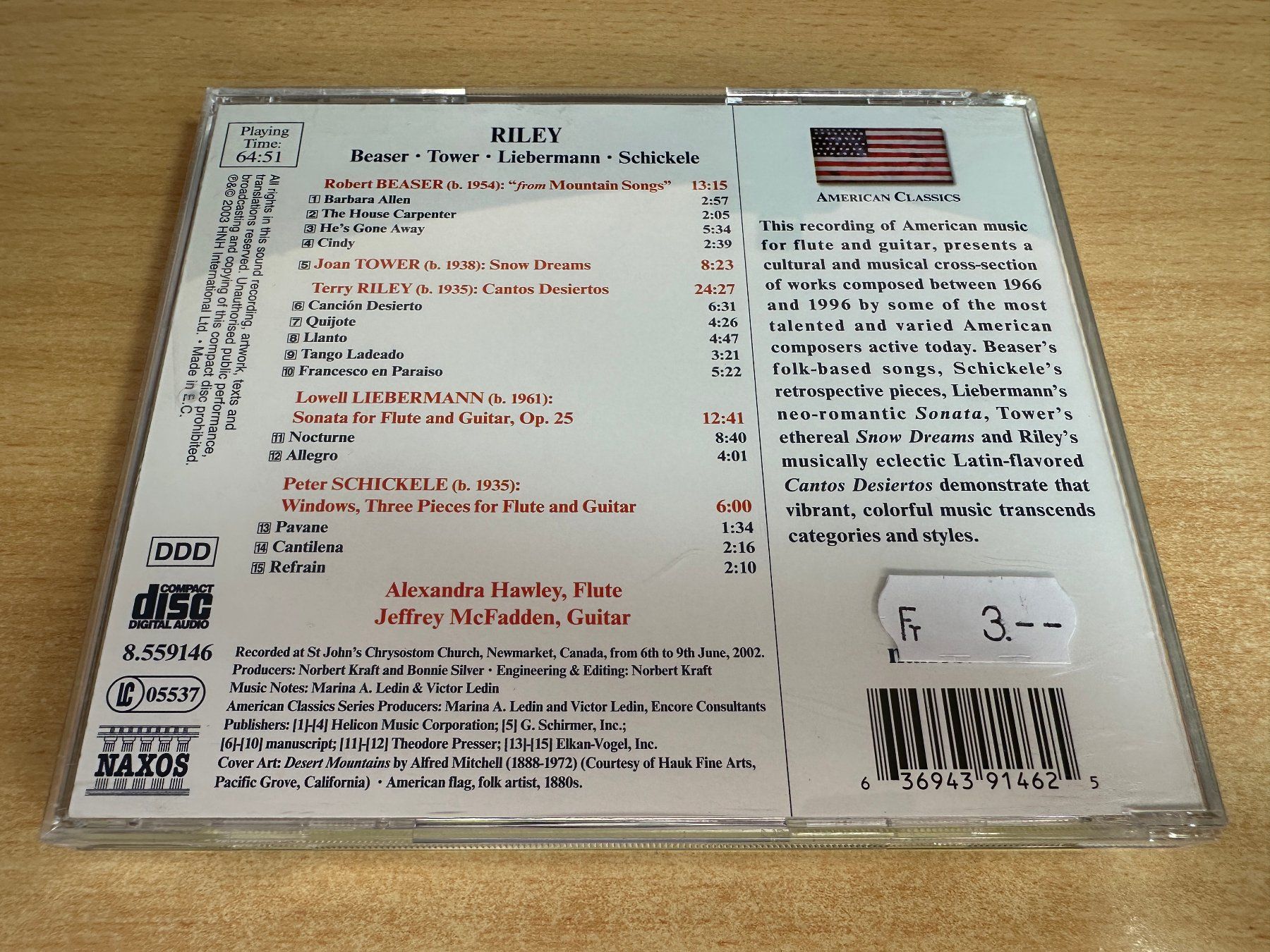 X0 Terry Riley Robert Beaser Joan Tower Cantos Desiertos (Gebraucht) in ...