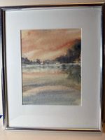 JUNGI H Aquarelle au soleil couchant