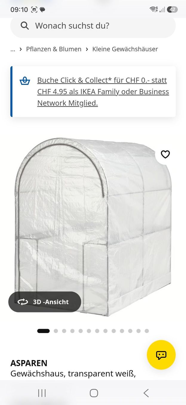 Ikea Gartenhäuser & Gewächshäuser: Gewächshaus IKEA "Asparen" – Gebraucht aus Uitikon Waldegg von Trescorre2