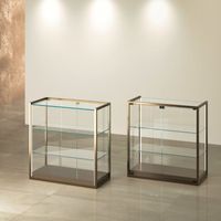 Glasvitrine ESG Theke, LED, Bronze (B.95cmxT.45cmxH.95cm)