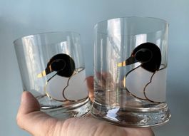 2er-Set Enten-Gläser (schwarzer Kopf)