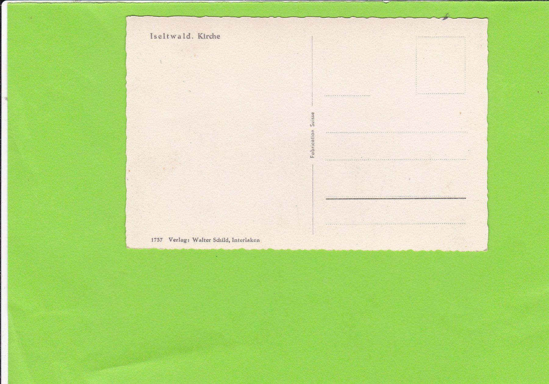 Cartoline postali: Iseltwald. Kirche – Usato da St. Peterzell venduto da neckertal 1