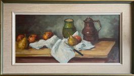 Edmond Ducret * Grosses Stillleben Gemälde * Öl auf Leinwand