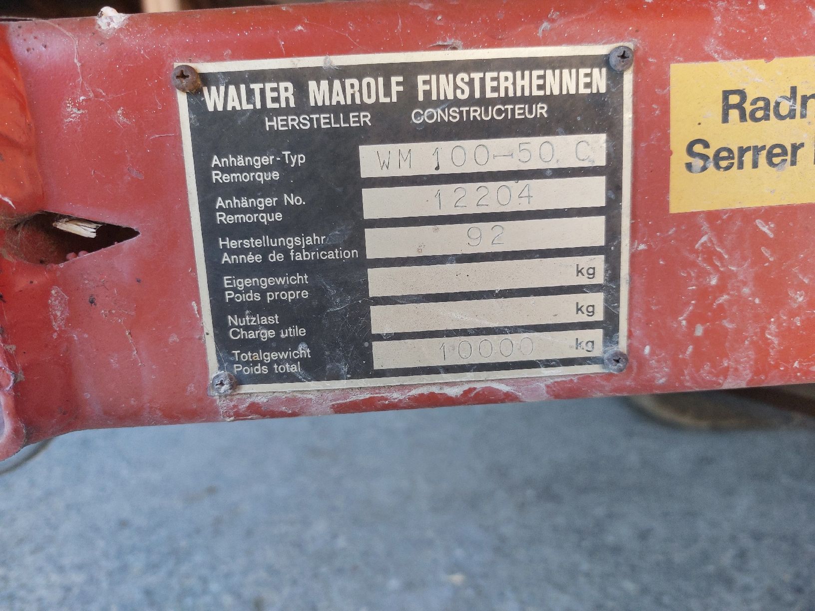 Marolf Anhänger: Marolf Wagen 2 Achs Bänne Gummiwagen  – Gebraucht aus Orpund von Sputn1k 1
