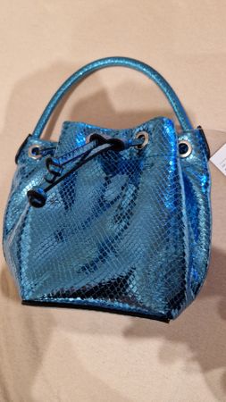 Kleines türkises Glitzer-Buckettäschli