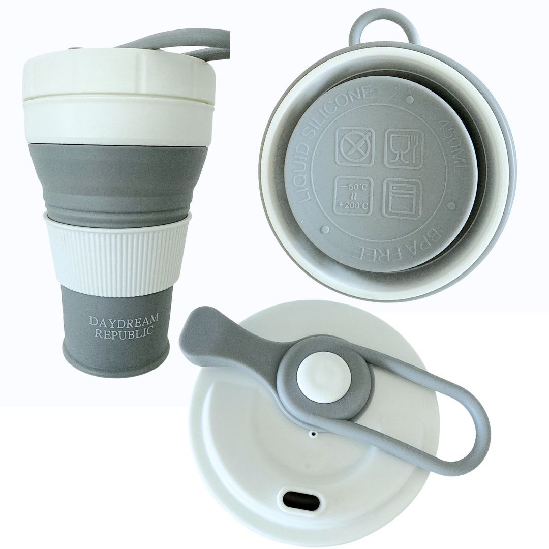 Tazze: NEW UNUSED 2pcs Folding Silicone Cups in Mint & Gray – Nuovo (secondo la descrizione) da Bogis-Bossey venduto da aye_jy77 3