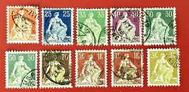 SITZENDE HELVETIA SCHWERT SAMMLUNG AUS 108 - 116 1908 GEST.
