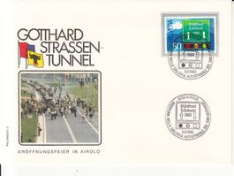 Sonderstempel S. 1032 Gotthard Strassentunnel 1980