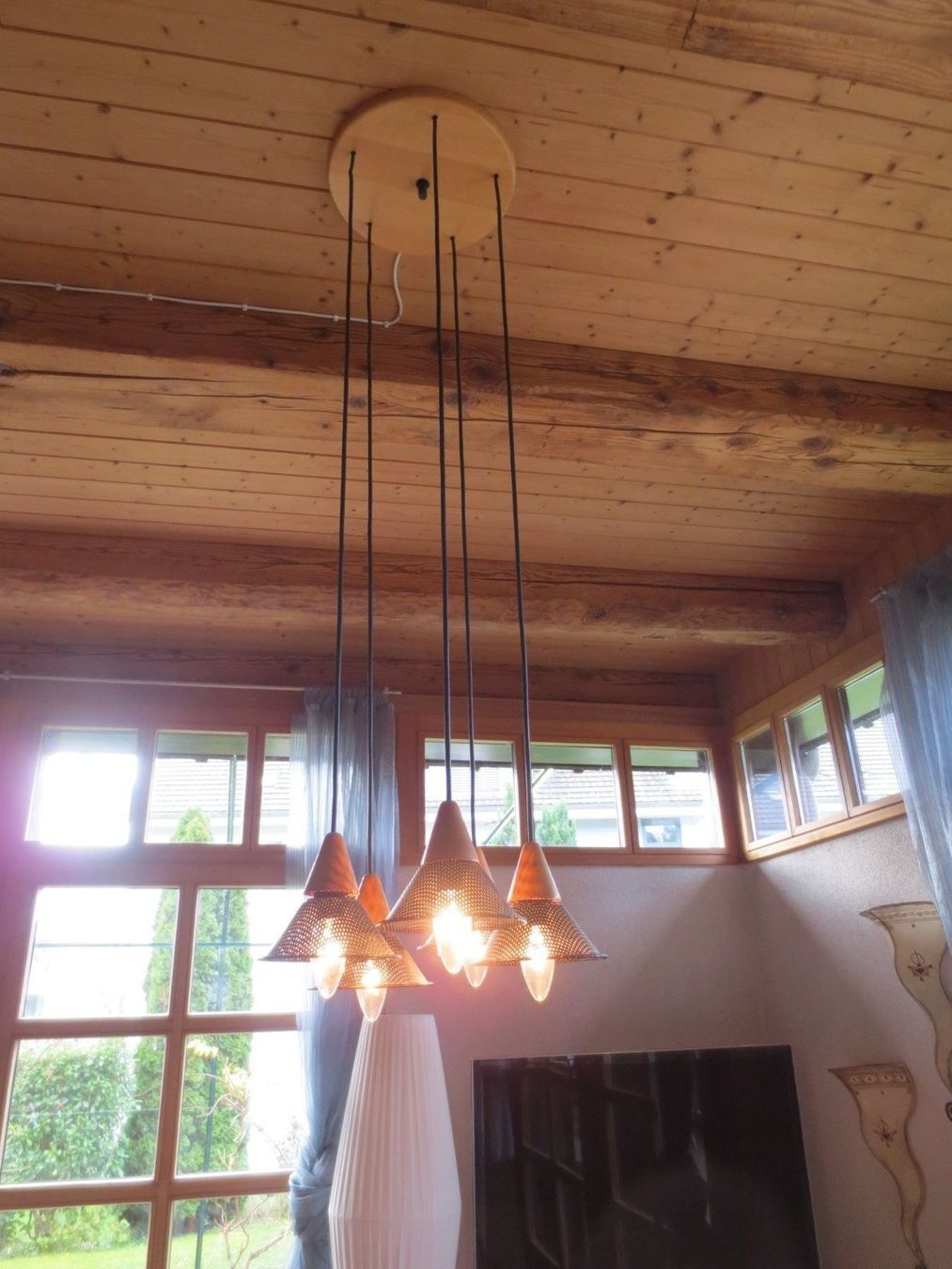 Lampade: Hängelampe mit 5 kleinen Lämpchen – Usato da Männedorf venduto da Livingston 3
