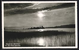 AK Lützelau, Abend am Zürichsee, 1947