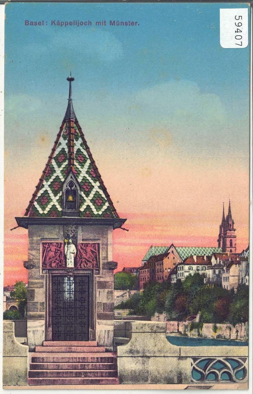 Cartoline postali: Basel -Käppelijoch mit Münster - Litho – Usato da Ettingen venduto da Kartenplanet