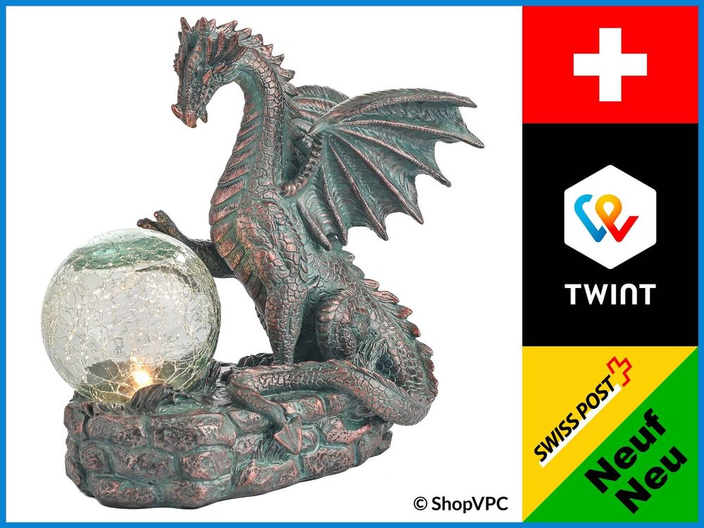 SolarDrachenfigur für den Garten Drachenskulptur Kaufen auf Ricardo