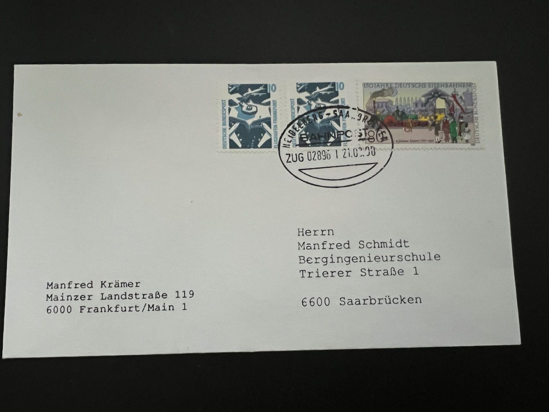 Tutti i francobolli: BRD Bahnpoststempel Heidelberg 1990  (R667) – Usato da Hinwil venduto da Sidi4