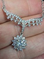 Collier argent avec diamant de moissanite de 0,5 ct certifié