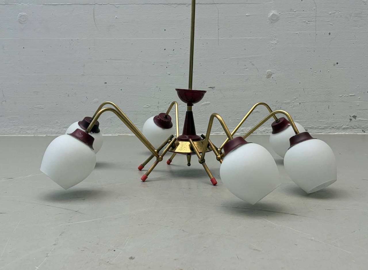 Lampadari & plafoniere: Sputnik Deckenleuchte mit Messinggestell und Opalglas, 50er – Usato da Zürich venduto da LeMoege 8