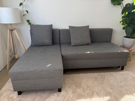 IKEA Bettsofa Älvdalen mit Recamiere, grau, gebraucht