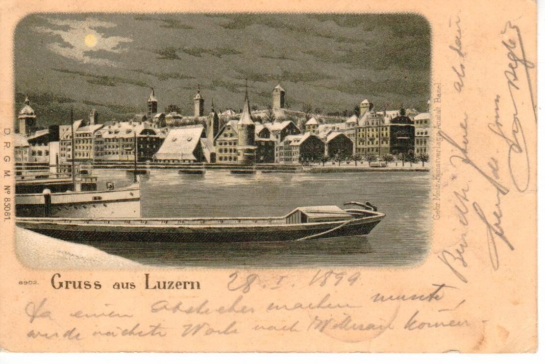 Ansichtskarten: Gruss aus Luzern 1899 – Gebraucht aus Wolhusen von Curver9