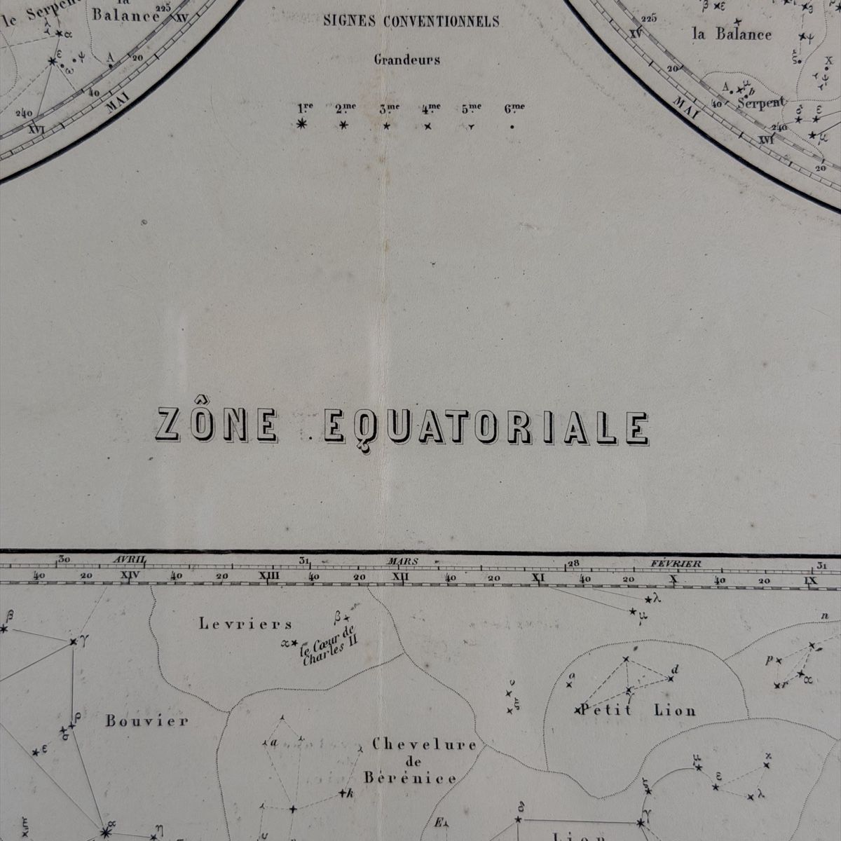 Cartine & Atlanti: Grand planisphère céleste ancien École Polytechnique 78x58 – Usato da Vessy venduto da _Callidus_ 4