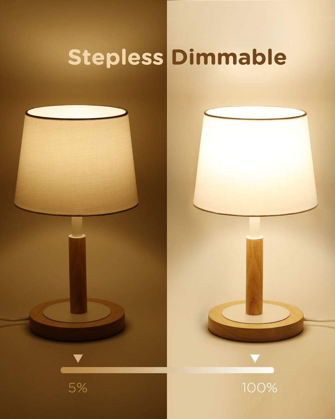 Lampade: Nachttischlampe Dimmbar aus Holz – Nuovo e nell'imballaggio originale da Nuglar venduto da SaleRitter 1