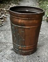 Antiker zylindrischer Kupfer-Eimer / Übertopf 43 cm