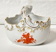 Herend Porzellan Apponyi Orange Henkelkorb