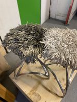 2 Barhocker höhenverstellbar Metall Fransen Set 2 Stück