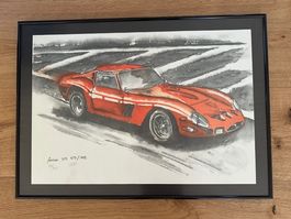 Lithographie von Ferrari 250 GTO 1962