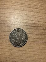 2 Schweizer Franken Silber Münze Jahrgang 1920