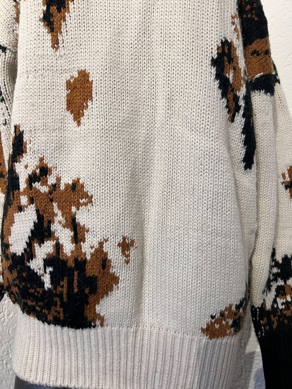 Maglioni & Felpe: Dicker Winter Herbst Pullover Frauen Braun weiß Gr L – Usato da Frenkendorf venduto da Style365 5