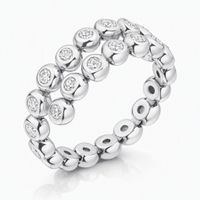 flexibler Ring Silber 925 Zirkonia Gr. 16-17/50-55