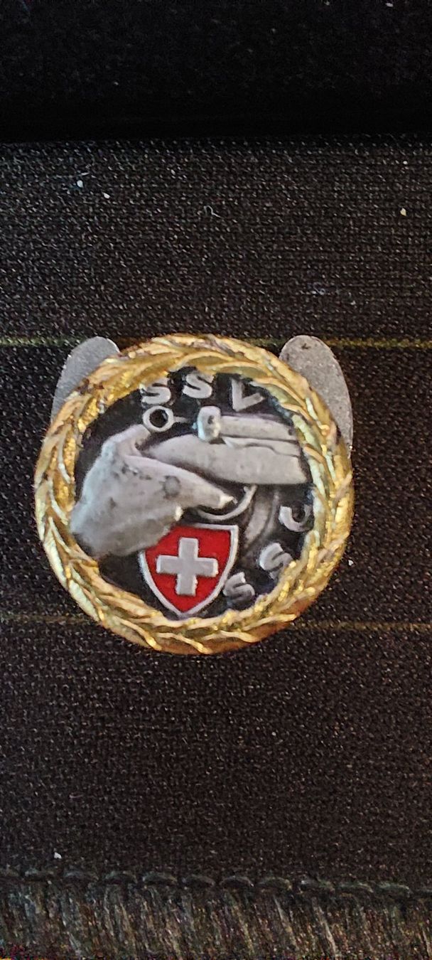 Schweizer Armee Placchette & Badge: SSV / SSC   Anstecknadel, selten, Silber – Usato da Brislach venduto da ericCH
