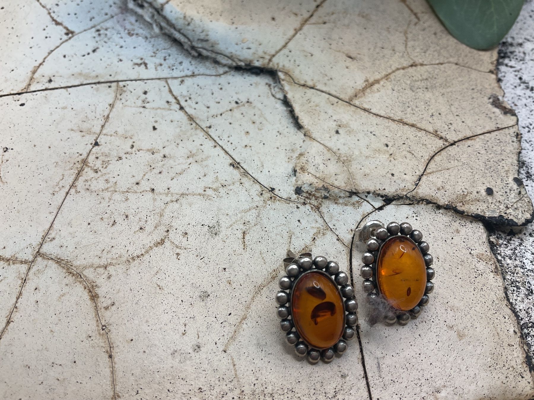 Ohrringe & -stecker: Vintage Ohrstecker Sterlingsilber mit Bernstein – Gebraucht aus Luzern von S.Kern01 3