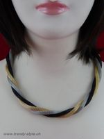 Sehr scön Halskette - Schwarz+Silver+Golden - 48cm