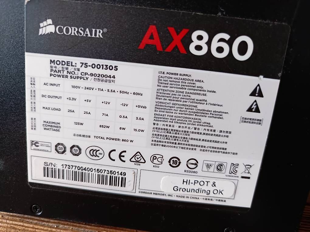 Corsair Componenti elettronici: Corsair Ax860W Netzteil – Usato da Brütten venduto da engiadinaa 2