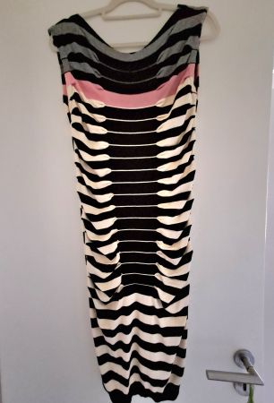 Robe Ted Baker T.3 Rayée Noire/Blanc/Rose Chic Été