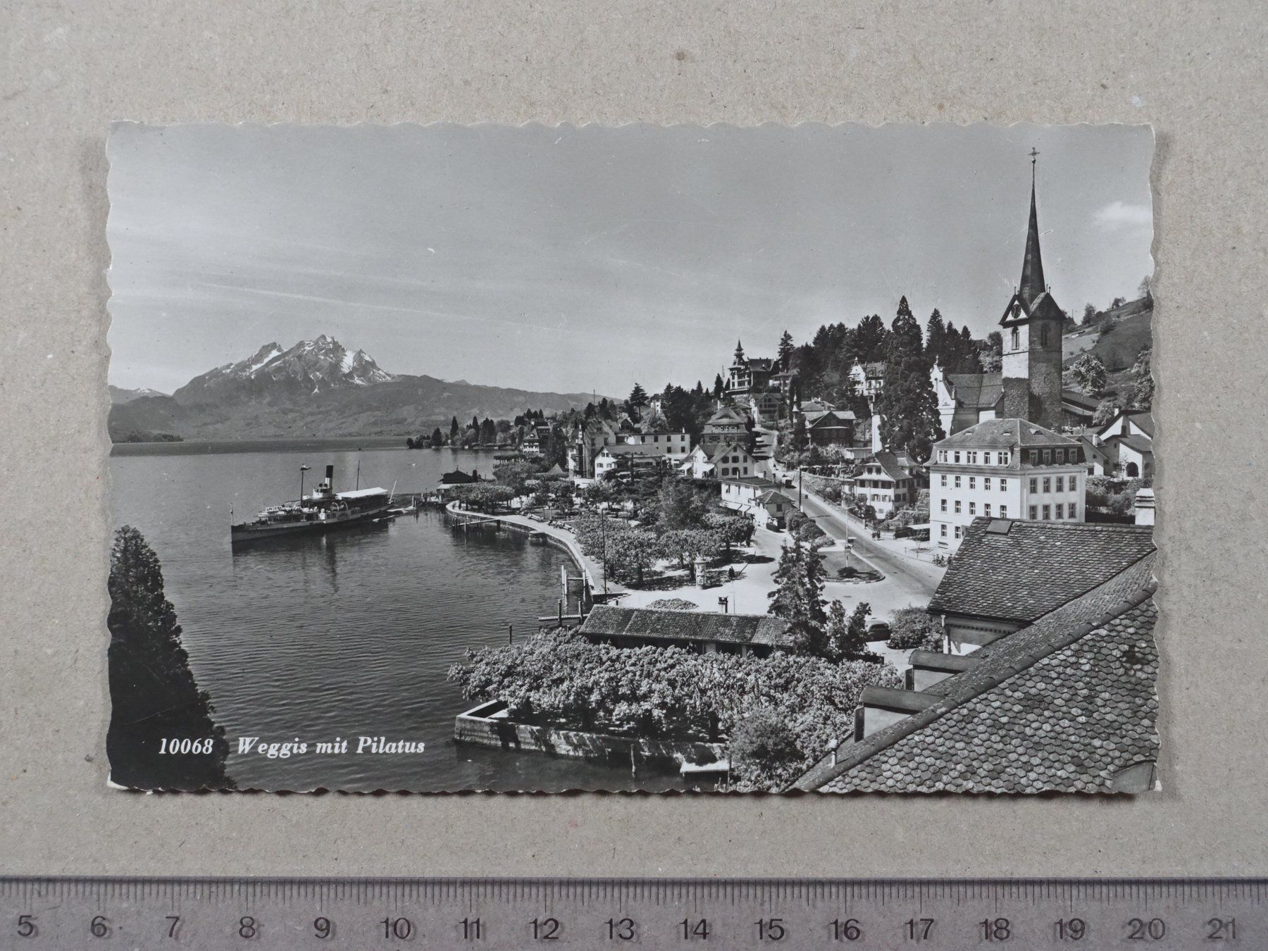 Ansichtskarten: Weggis, 1955, Pilatus, Schiff – Gebraucht aus Lenzburg von fh1