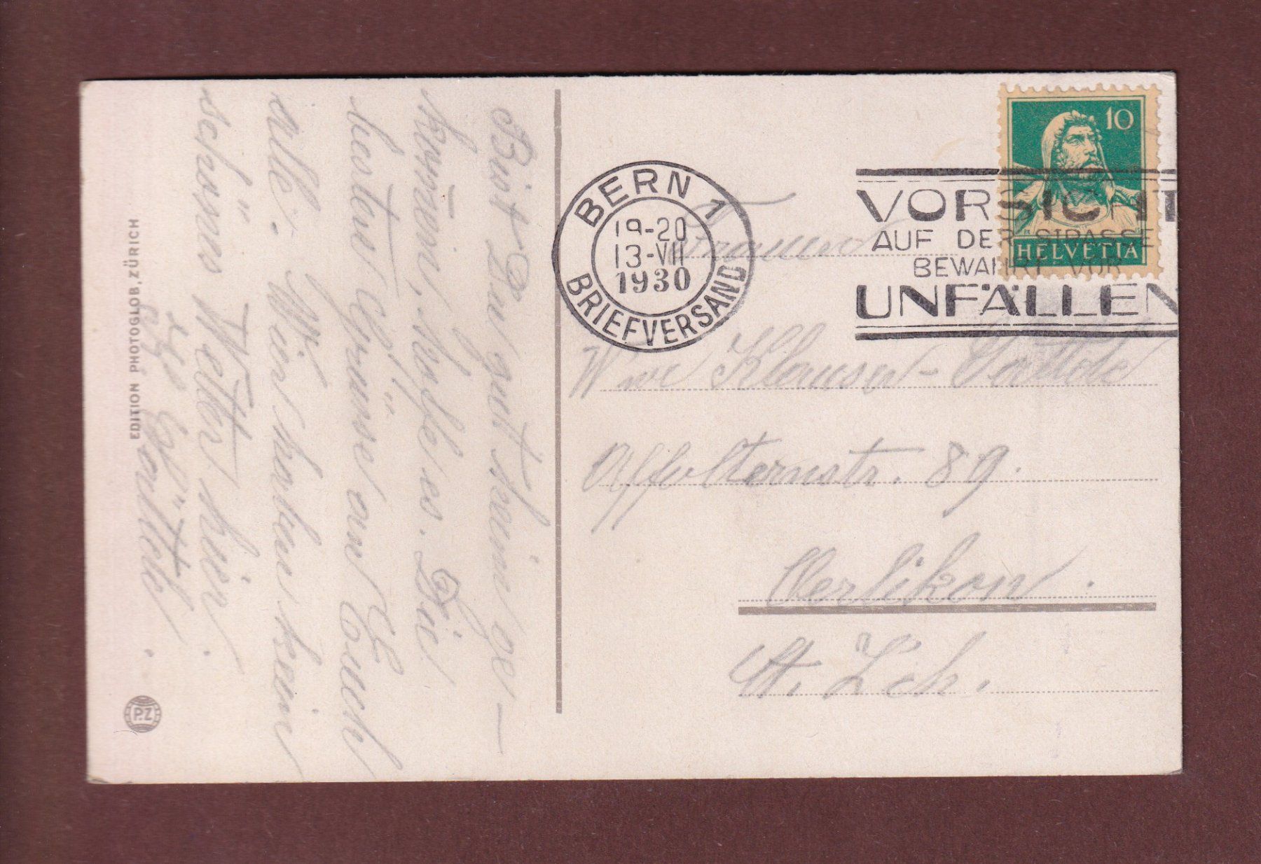 Ansichtskarten: BERN - Obstbergquartier - Nydeckbrücken - 1930 – Gebraucht aus Pully von nicecards-shop 1