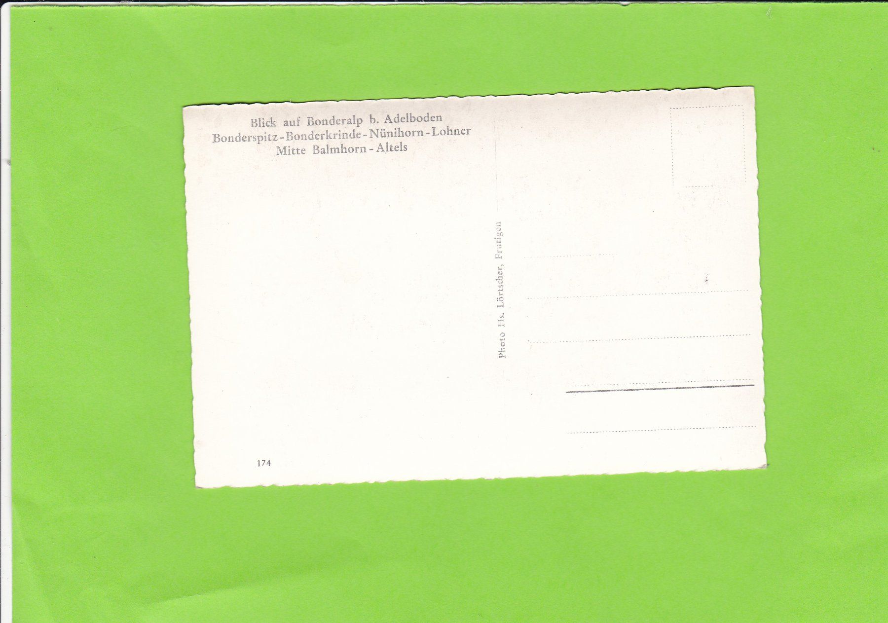 Cartoline postali: Blick auf Bonderalp bei Adelboden – Usato da St. Peterzell venduto da neckertal 1