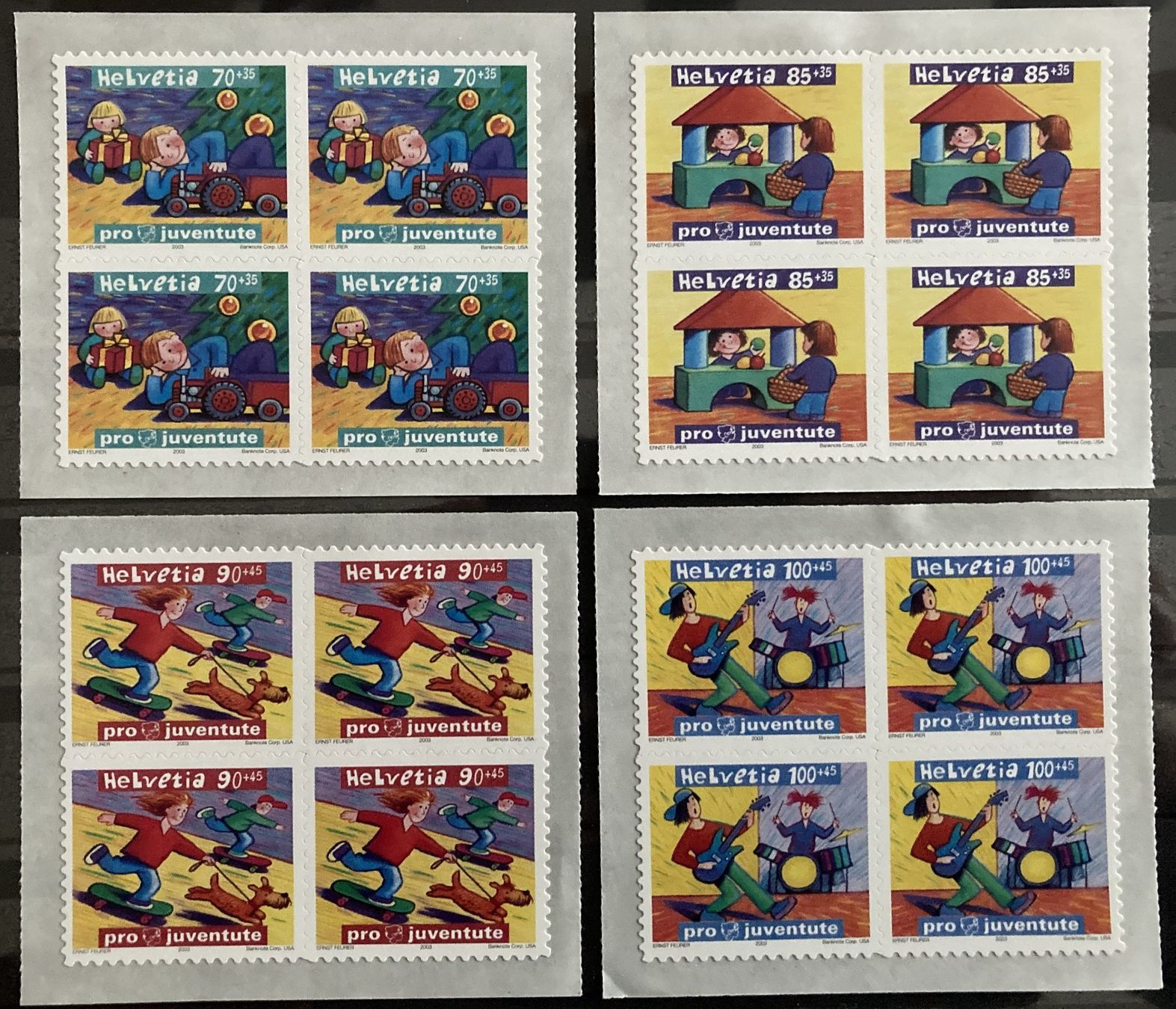 Tutti i francobolli: 2003, PJ Viererblock Serie postfrisch (**) unter Postpreis – Nuovo (secondo la descrizione) da Flawil venduto da Furti